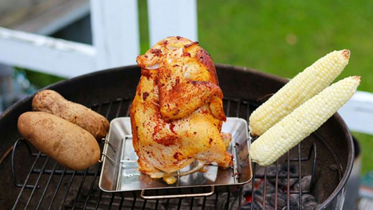 a roasting rack for beer can chicken