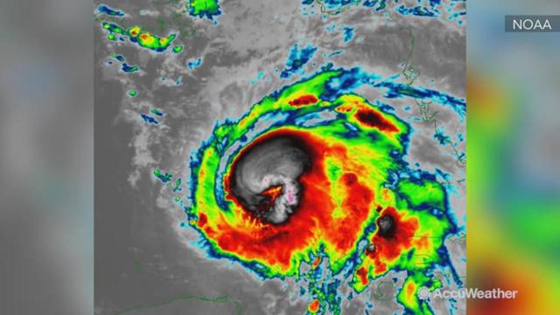 Creepy skull appears while satellite shows Hurricane 