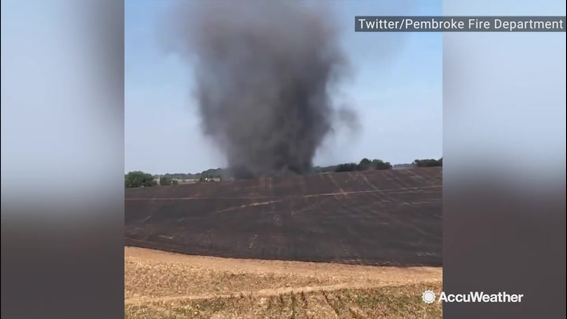 The Pembroke Fire Department provided this footage from Oak Grove, Kentucky, of an outdoor fire in the distance on Sept. 21.
