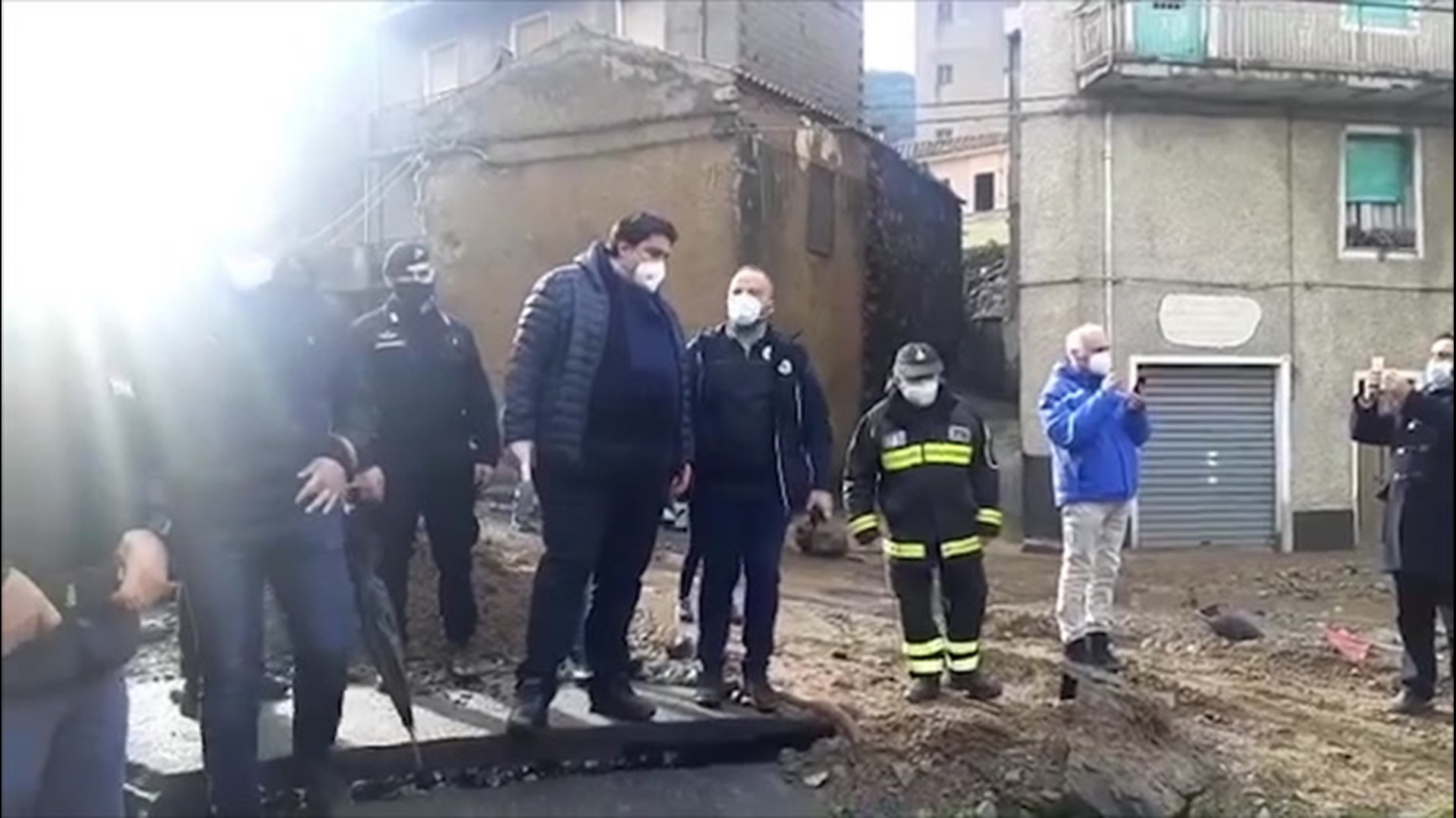 The President of Sardinia surveyed damage in the town of Bitti on Nov. 29, after massive flooding caused landslides and killed at least three people on Nov. 28.