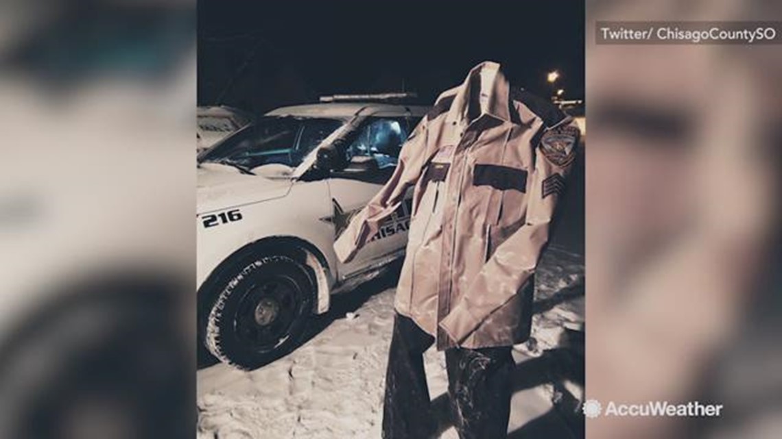 It's so cold in Minnesota, these police uniforms froze 