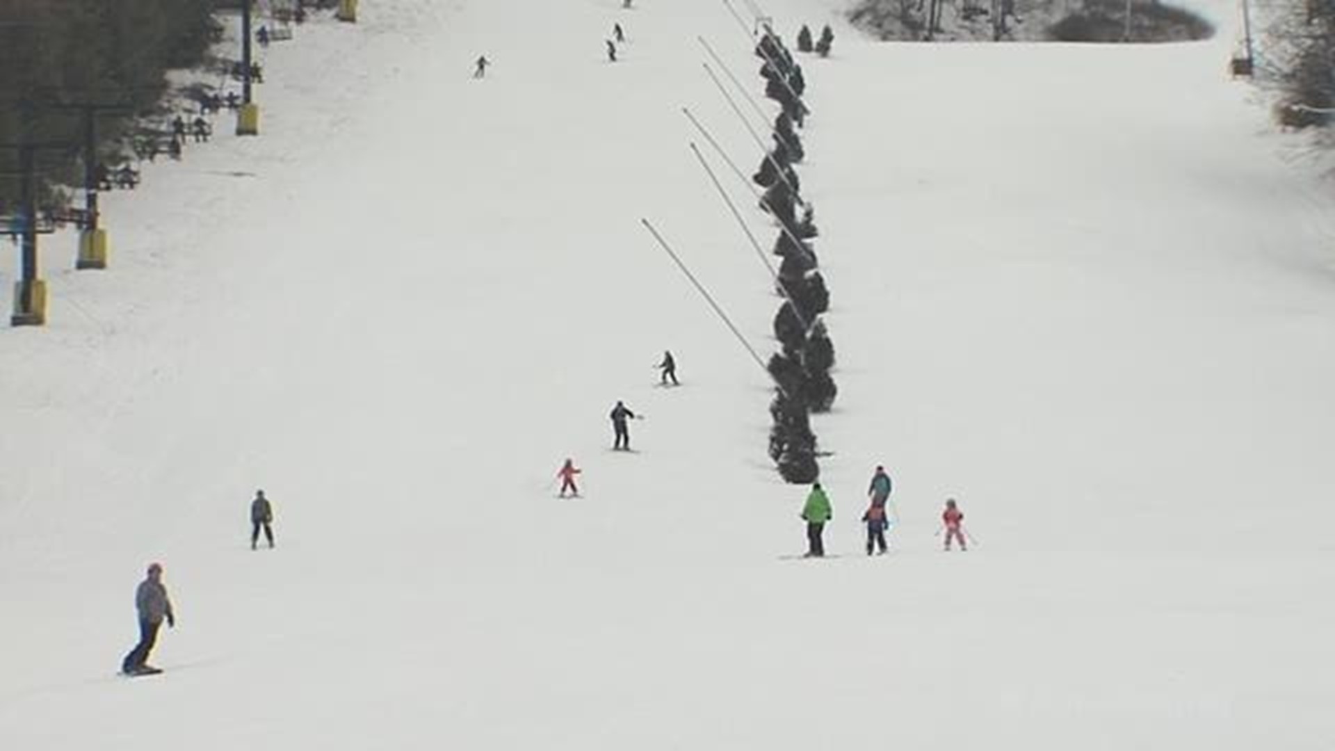 If there's one group of people who are welcoming the approaching winter storm on Jan. 19, it's skiers as they hit the slopes of Tussey Mountain Ski area in Boalsburg, Pennsylvania.