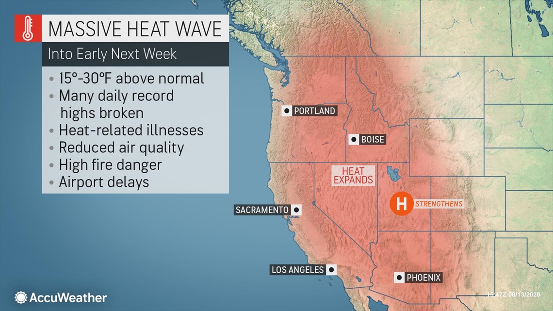 Searing Heat Wave To Swell Across West Spark Highest Temps In 3 Years 13newsnow Com