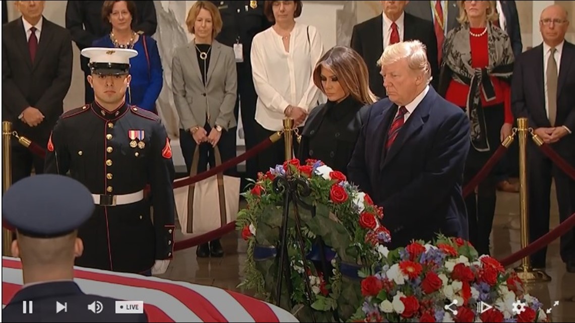 President Trump salutes Bush's casket in Capitol Rotunda | 13newsnow.com