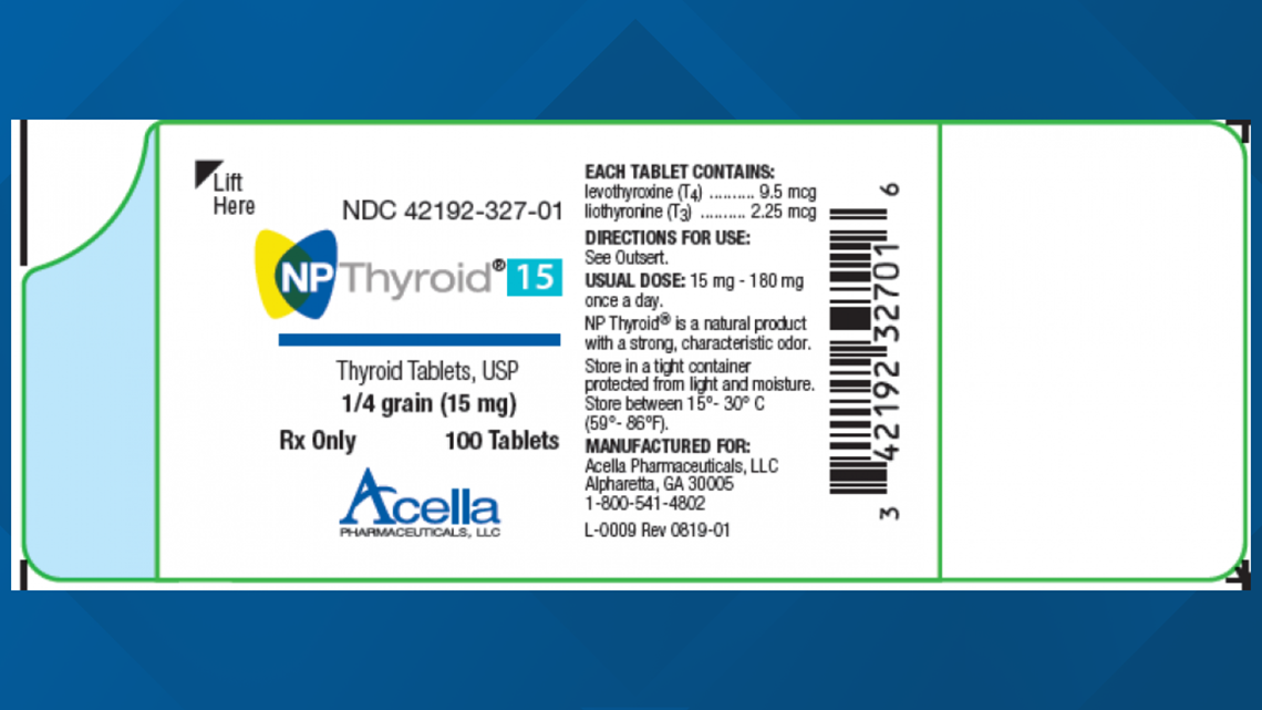 FDA NP Thyroid Medication Recalled For Subpotency 13newsnow