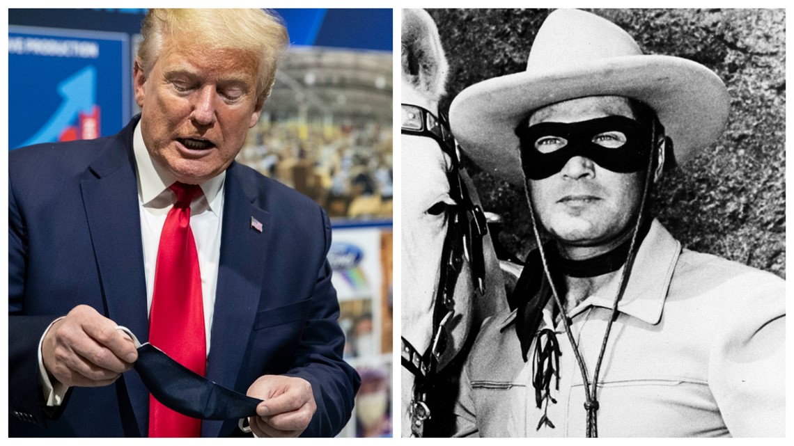 Lone Trump says mask makes him look West legend |