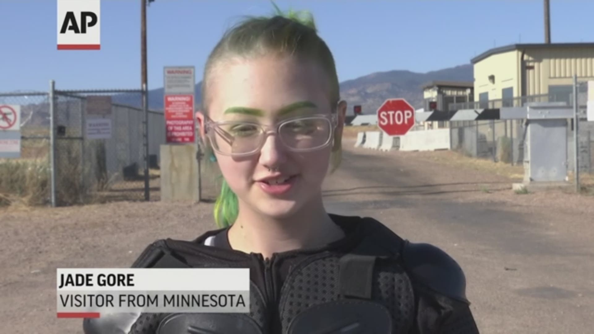 Nevada authorities say events have been peaceful at internet-inspired gatherings around Area 51. (AP)