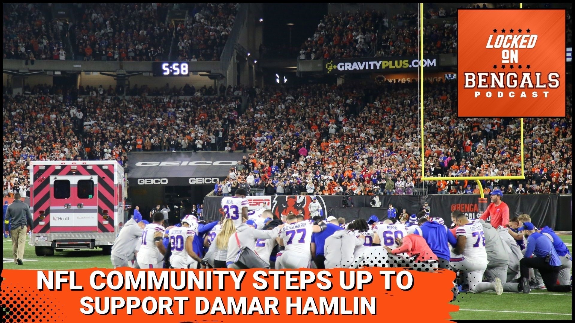 Damar Hamlin visits Bills locker room at halftime of Bengals game