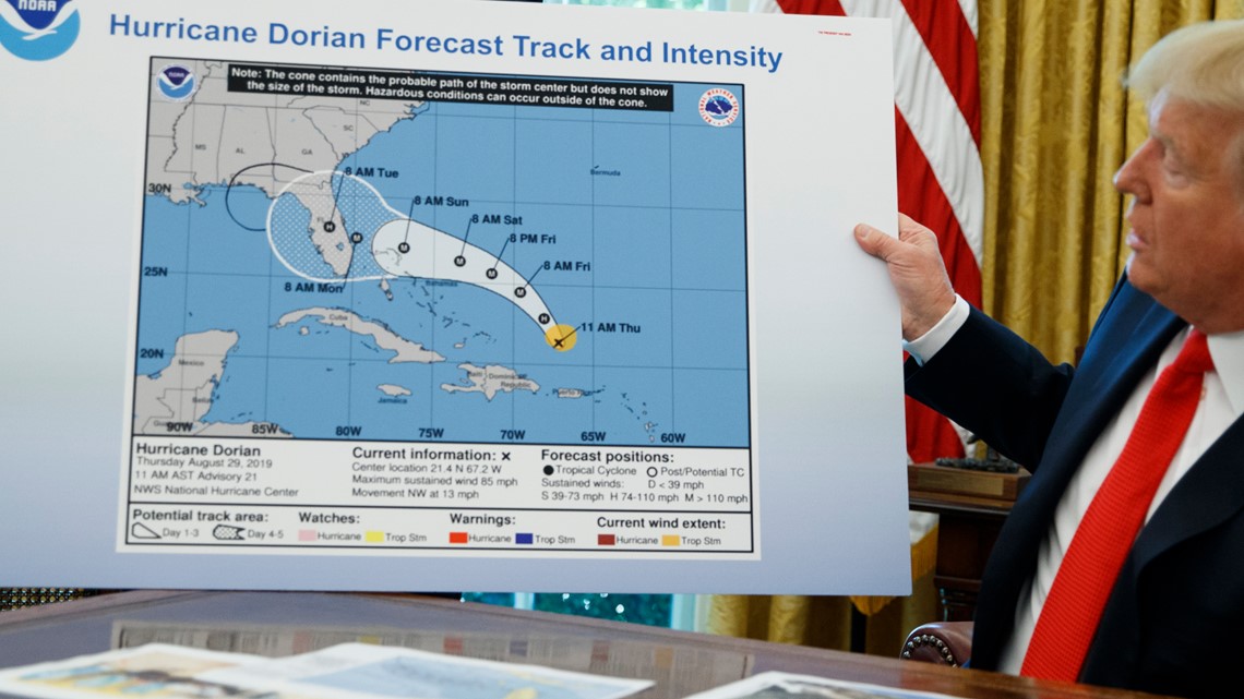 Trump S Hurricane Dorian Map Seemed Altered To Include Alabama