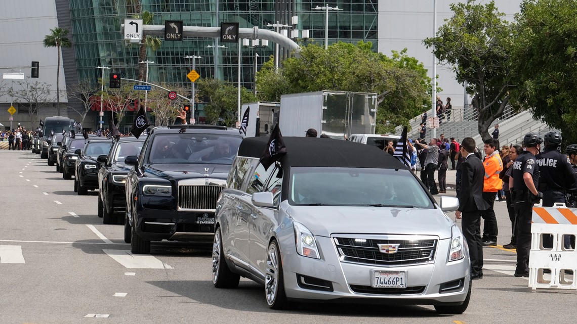 Thousands from across the country mourn at Nipsey Hussle's LA