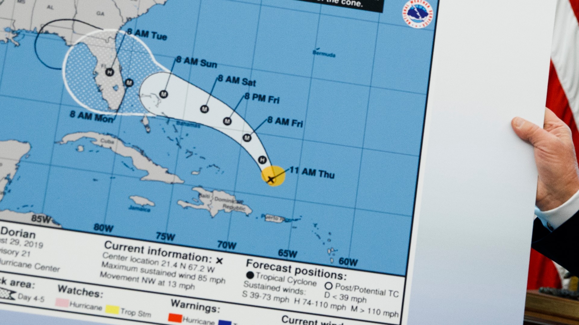 Trump's Hurricane Dorian map seemed altered to include Alabama 