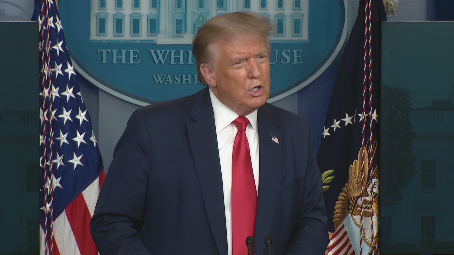 When asked about current views regarding mail-in ballots in 2020, President Trump said 'they're using COVID' to get more widespread use of mail-in ballot voting.