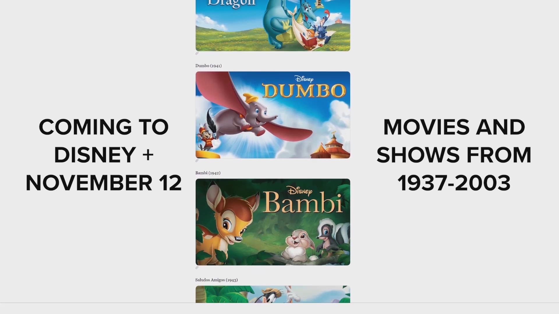 A sampling of the hundreds of shows and movies that will be available on Disney's streaming service when it launches November 12.