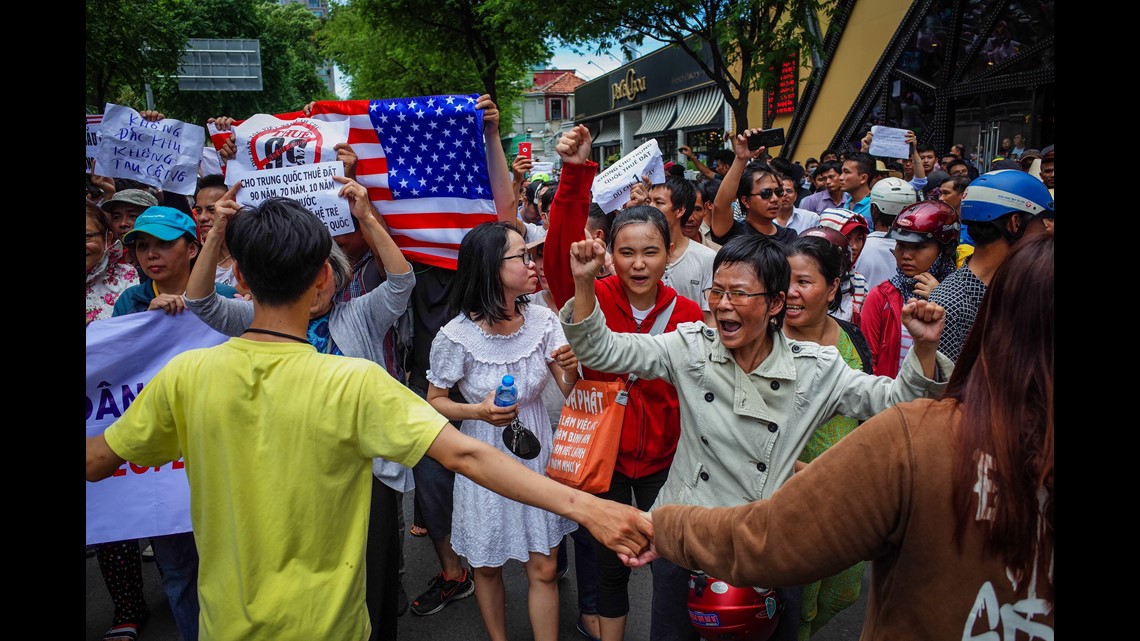 American grad student held in Vietnam after street protest 