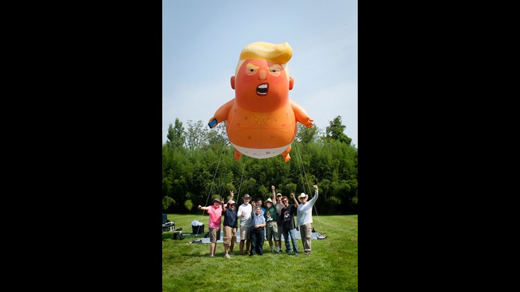 baby trump balloon takes first flight in new jersey, now