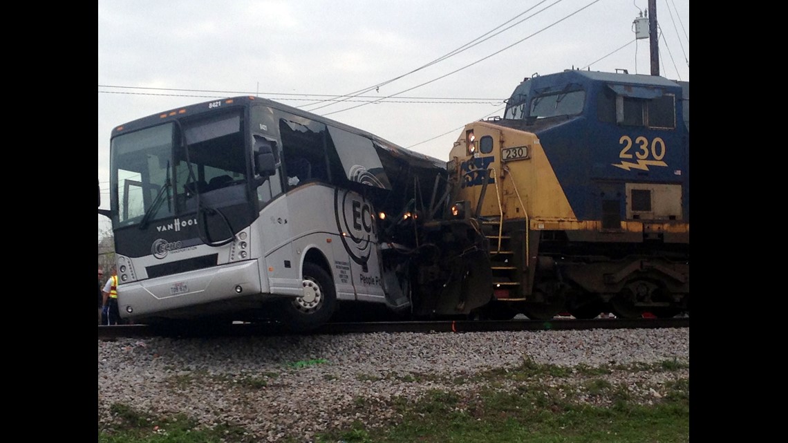 fatal train collision with bus resulted from unsafe, humped road