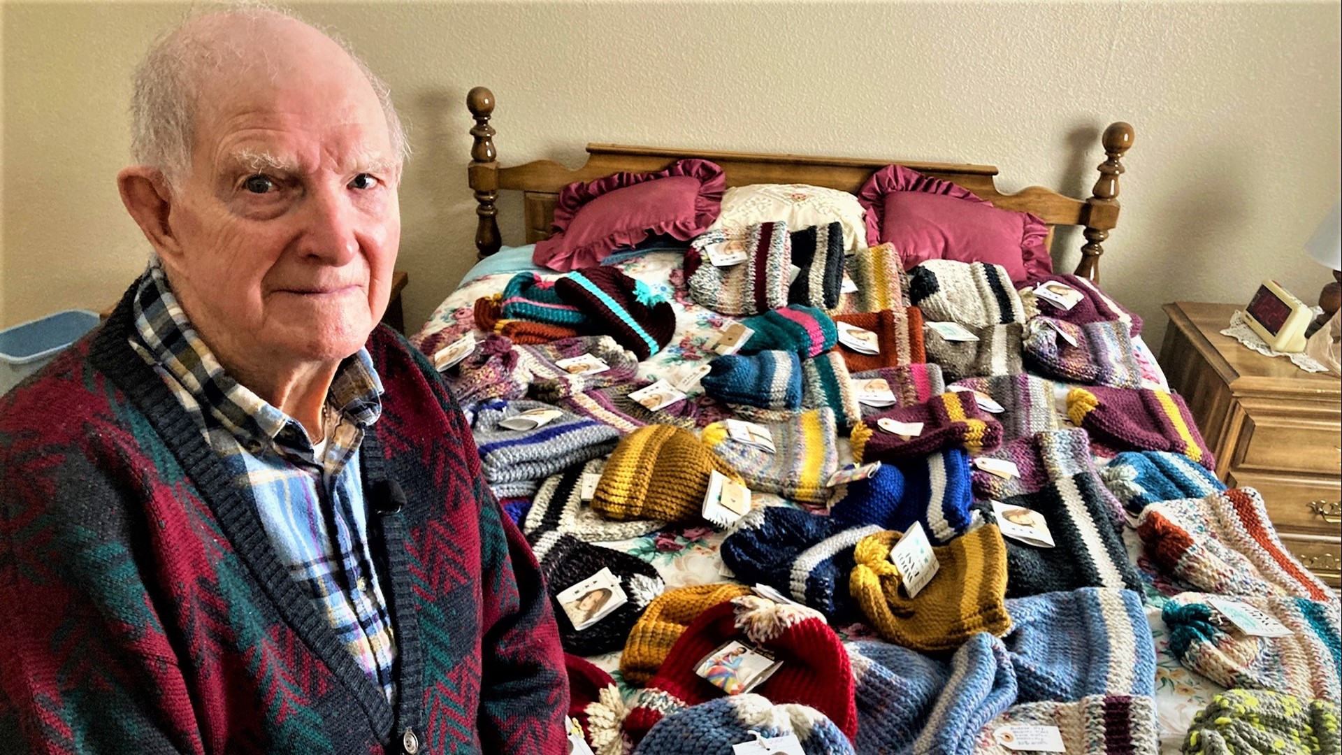 Tom Cornish set a goal of weaving one hat a day, but often exceeded that.
