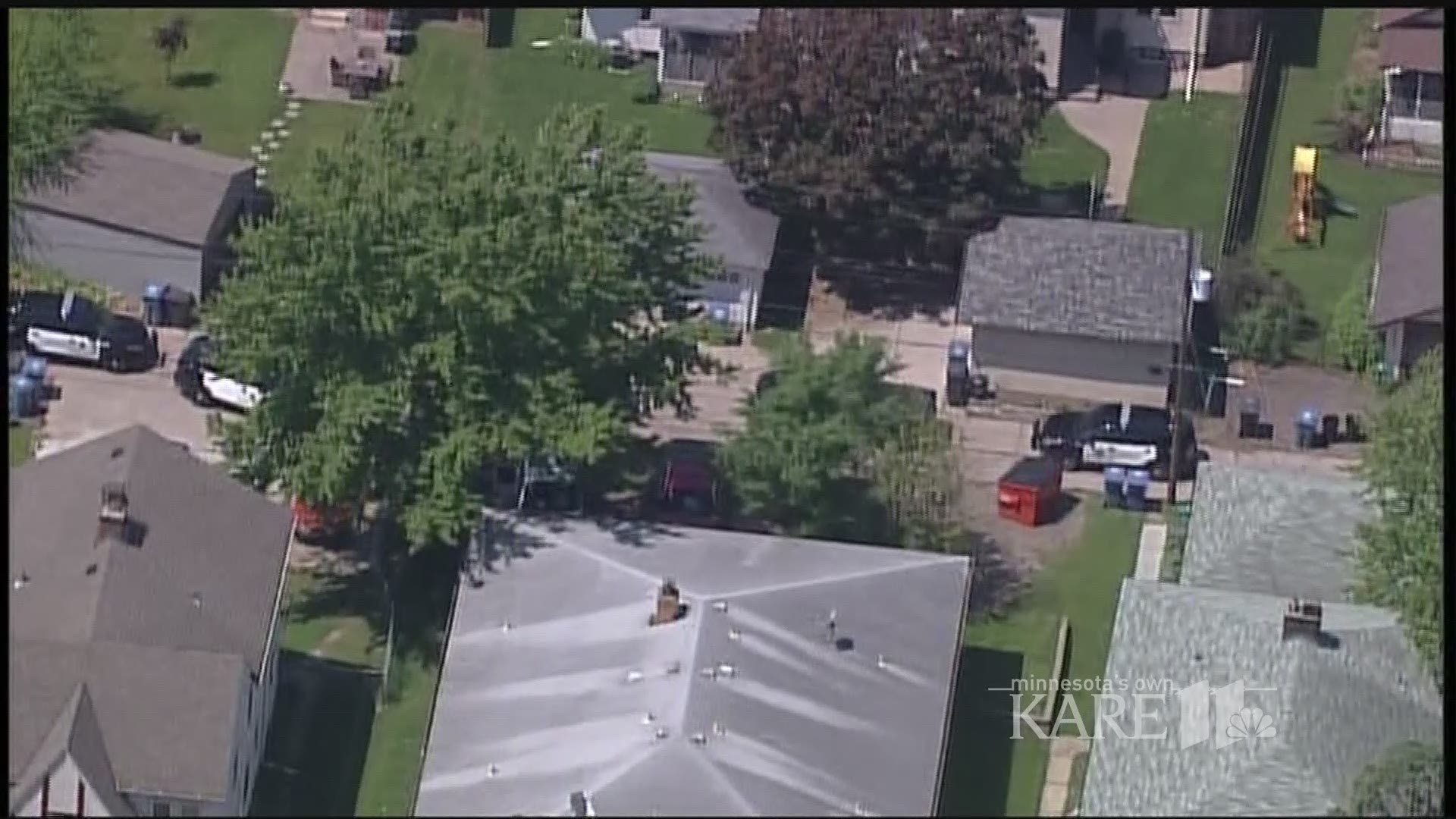 Aerial video of stolen van located in Minneapolis