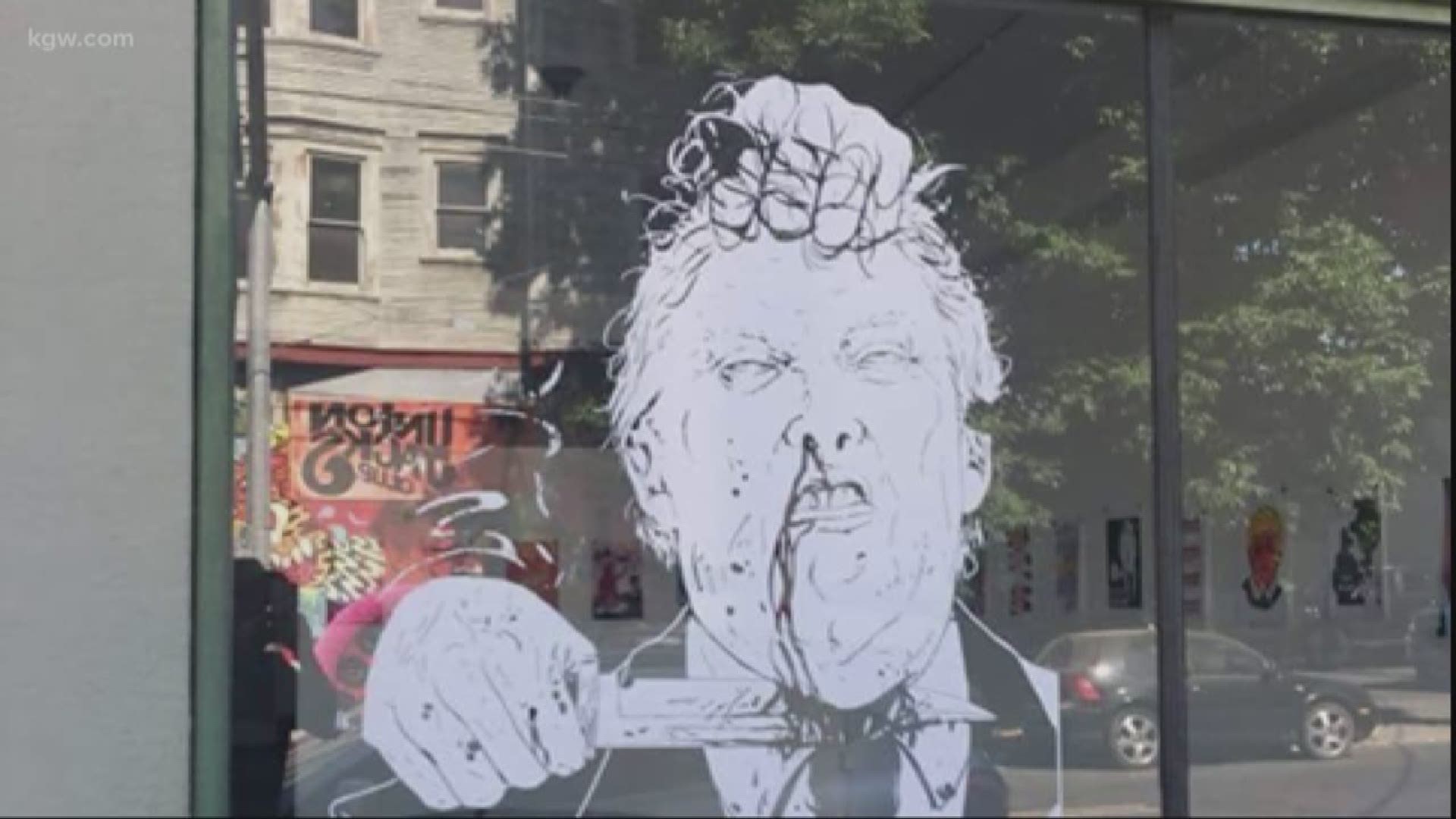 One Grand Gallery on East Burnside launched a show called "F*** You Mr. President." The show includes art from more than two dozen artists, all critical of President Donald Trump.