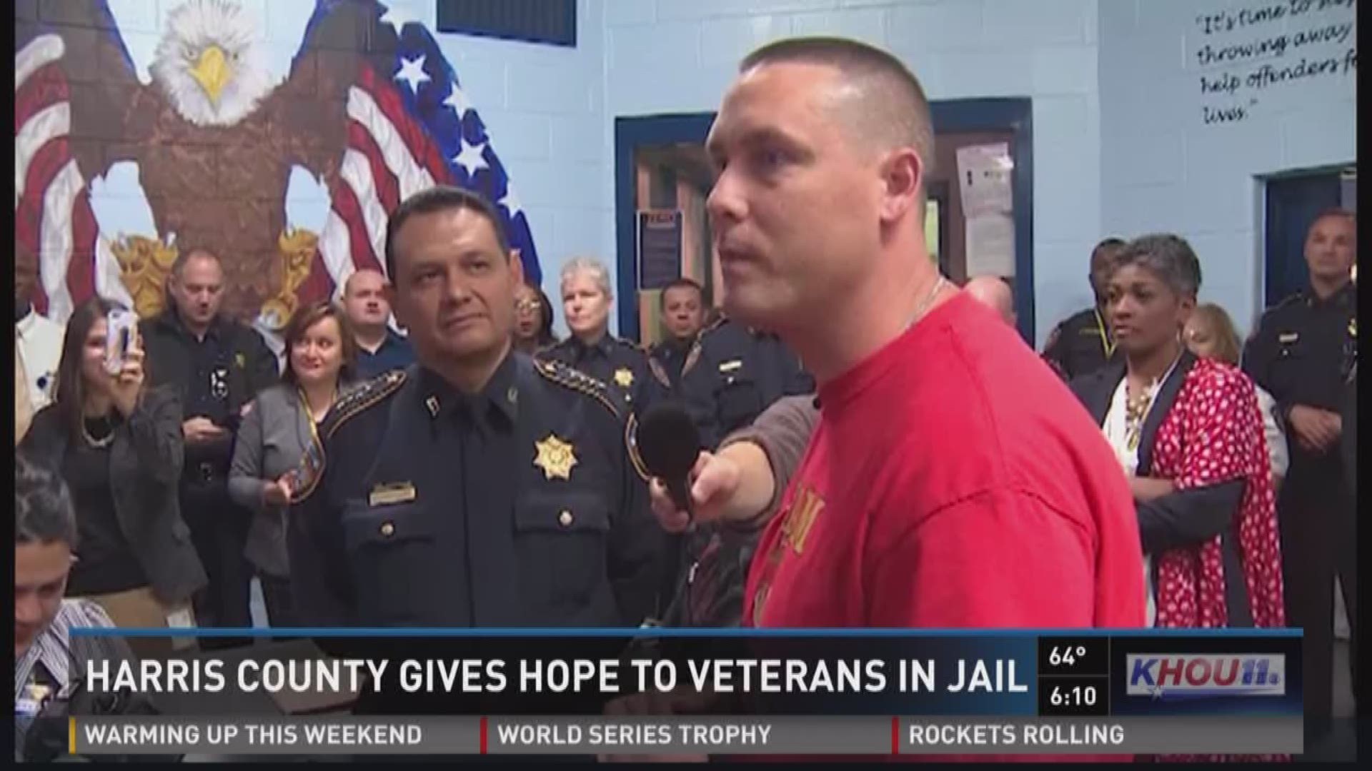 The Harris County Sheriff's Office officially dedicated a pair of cellblocks on its sixth floor to a program aimed to help troubled military veterans. The program called "Stars and Stripes" launched in 2014.  It's geared towards military veterans locked u