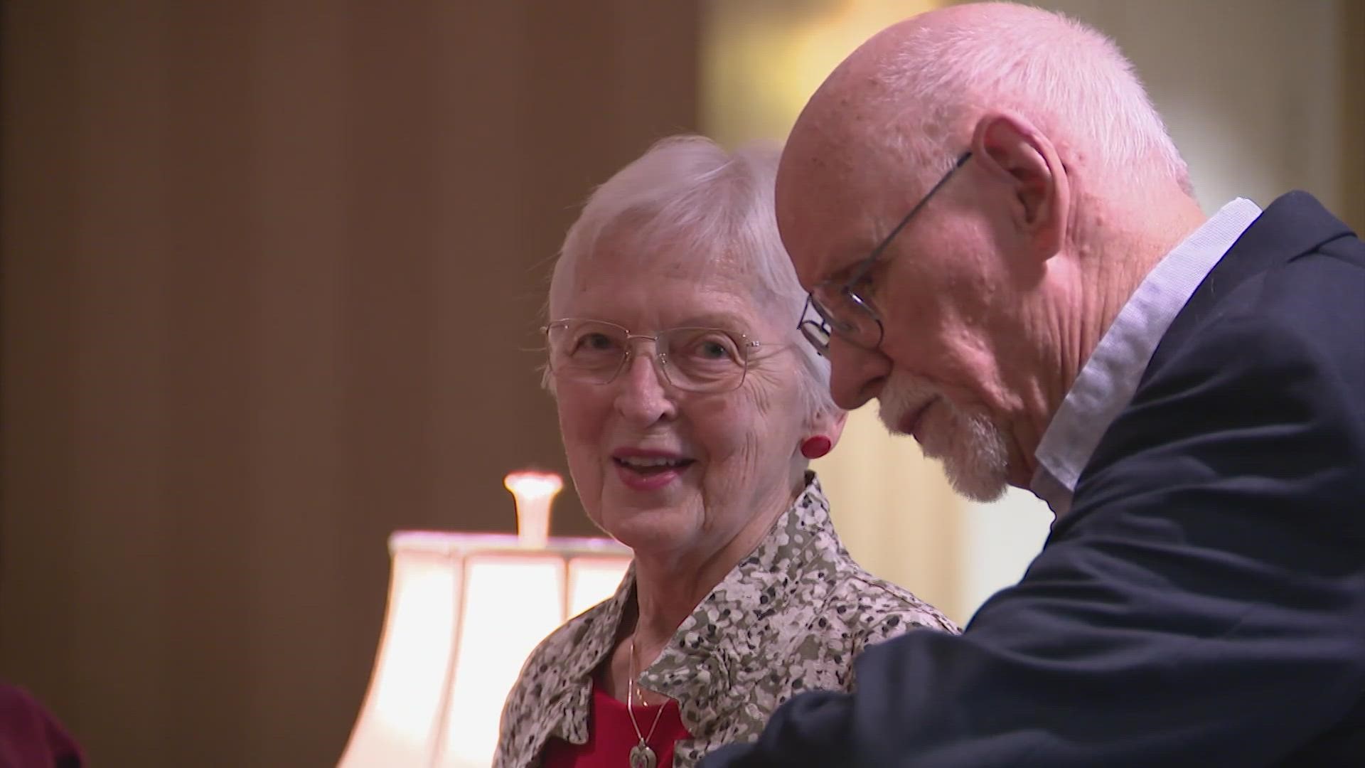 Jerry Hill and Mary Nelson, both 85, went to their high school prom together in Indiana. After reconnecting in 2020, both widowed, they're together in Houston.