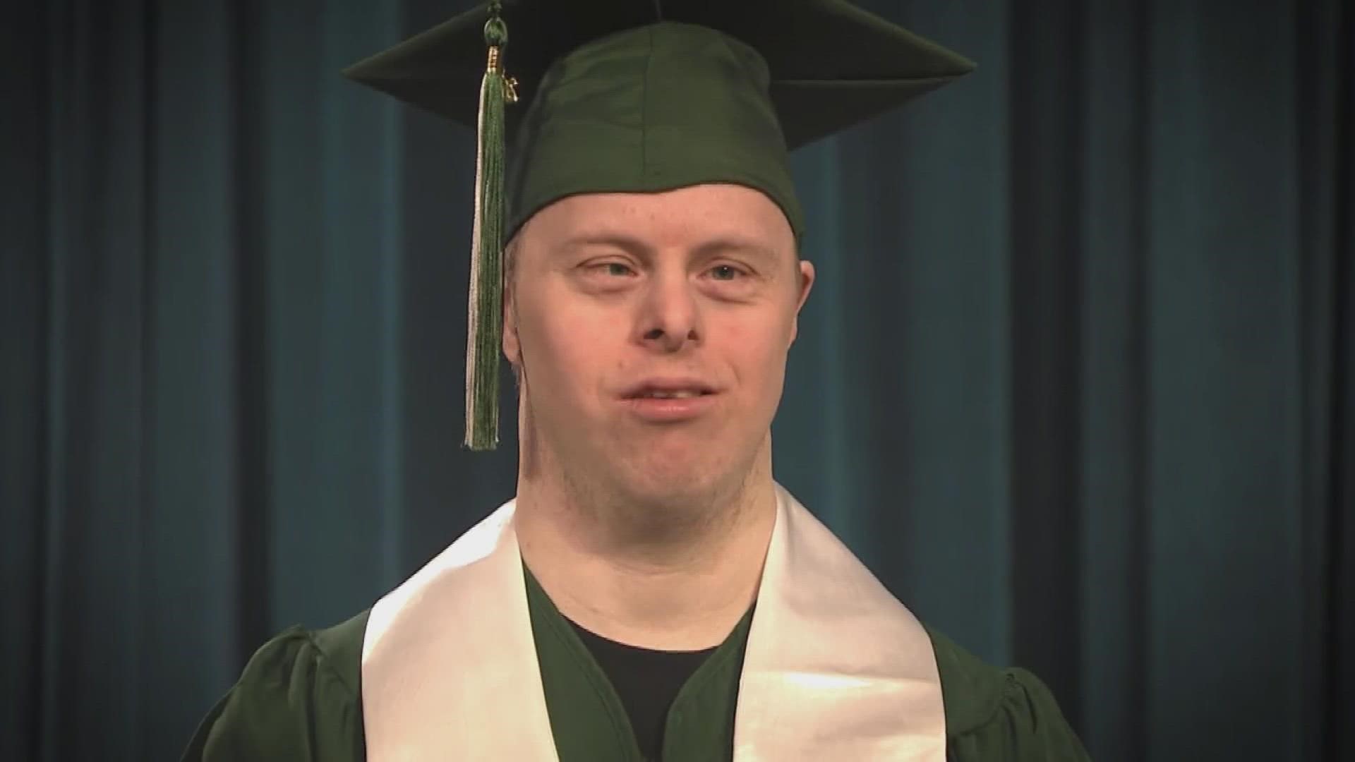 Dylan Kuehl became the first graduate of The Evergreen State College to be living with Down syndrome.