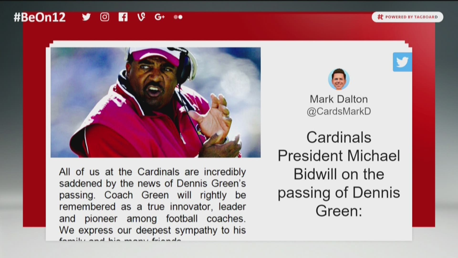 Former Arizona Cardinals Coach Dennis Green has Passed Away - Revenge of  the Birds