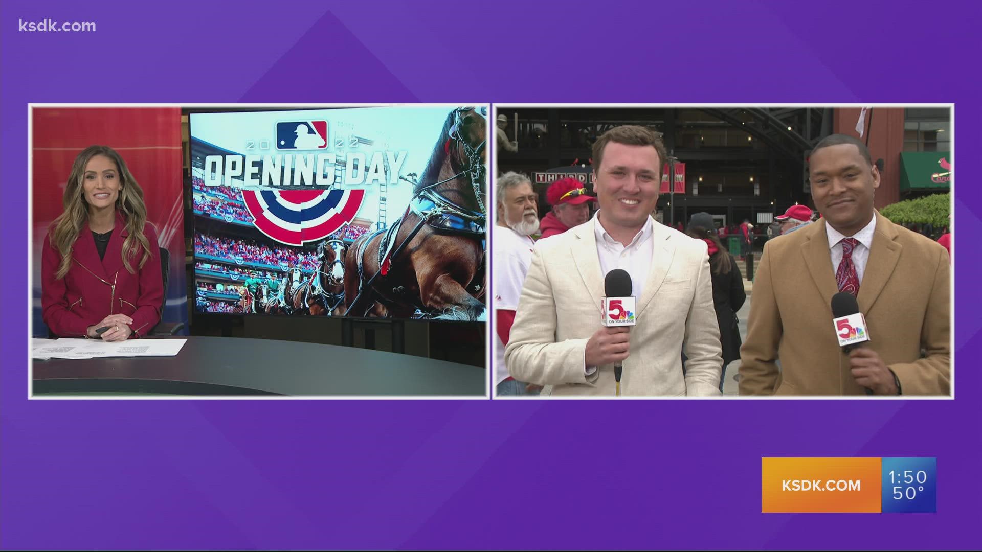 It's the first normal opening day since 2019! The St. Louis Cardinals face the Pirates at 3:15 p.m.
