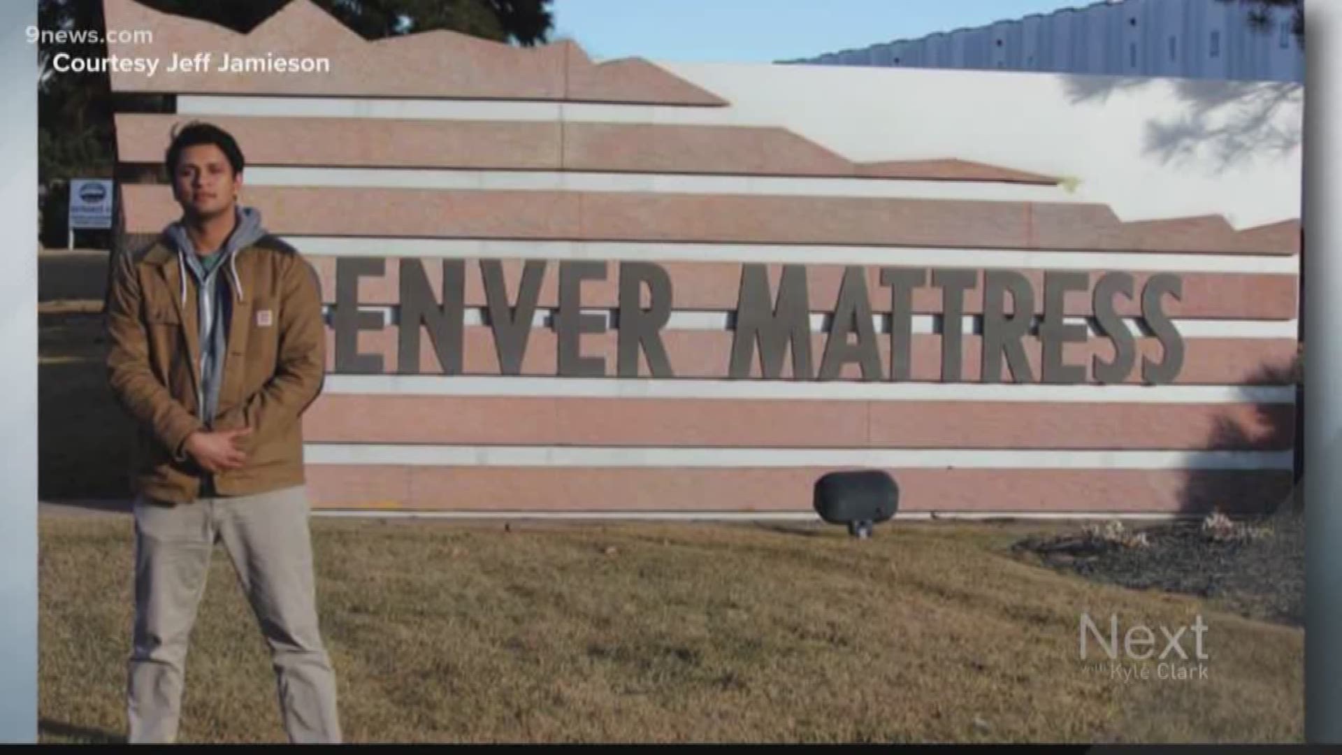 When he had a long layover in Denver on Saturday, he knew exactly what to do - go take pics in front of 'Enver' signs. 