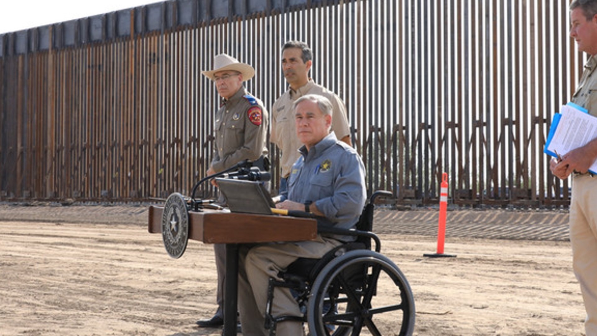 Abbott was in South Texas on Saturday to officially break ground on the state-backed wall six months after first announcing the plan.