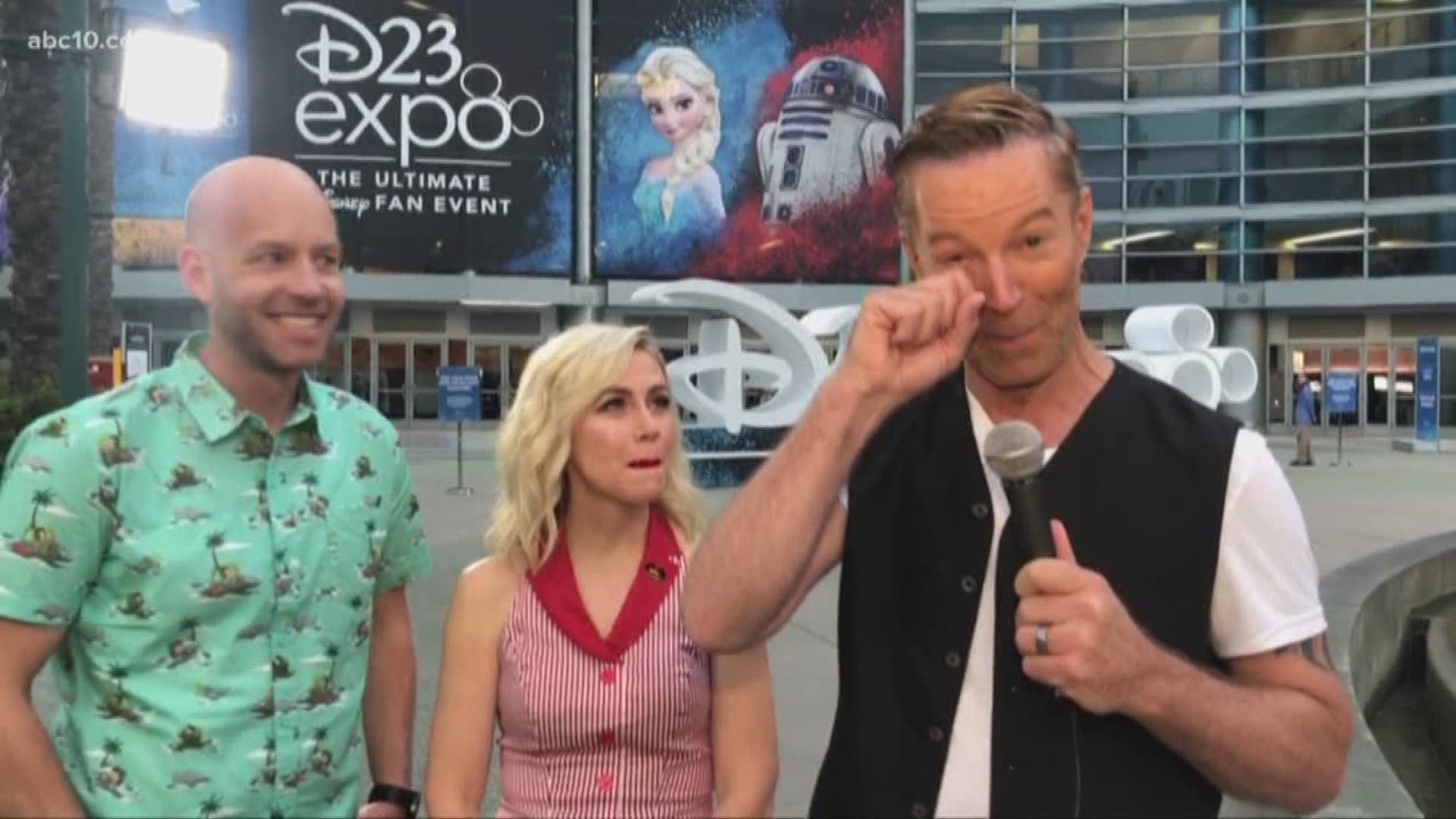 Mark S. Allen meets up with Bret Iwan, the voice of Mickey Mouse, and Ashley Eckstein, who voices the Star Wars character Ahsoka Tano at the D23 Expo.