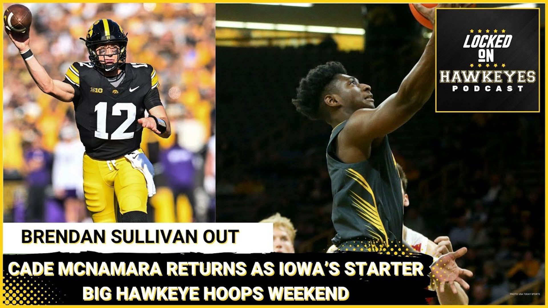 Brendan Sullivan out for Iowa, Cade McNamara returns as QB 1, Big Hawkeye Hoops Weekend