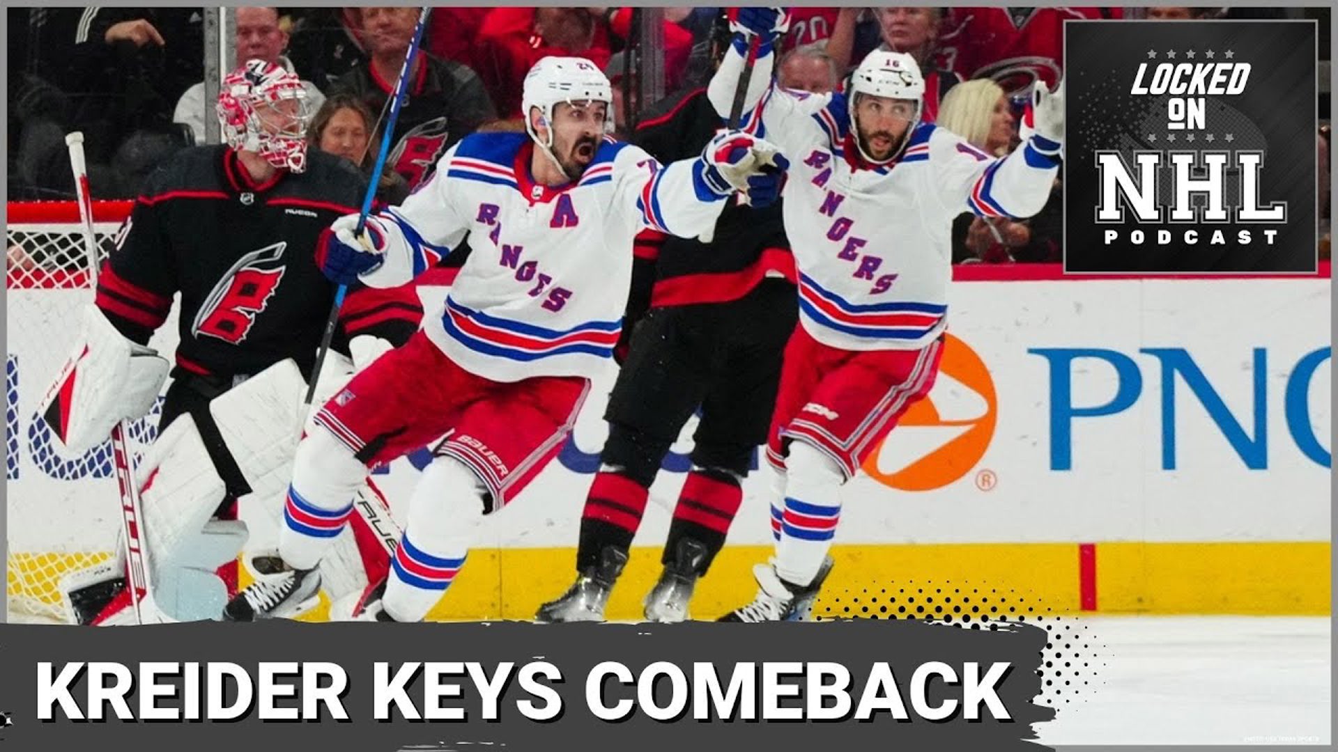 The New York Rangers became the first team to advance to the Conference Final as they scored a big comeback win to eliminate the Carolina Hurricanes.