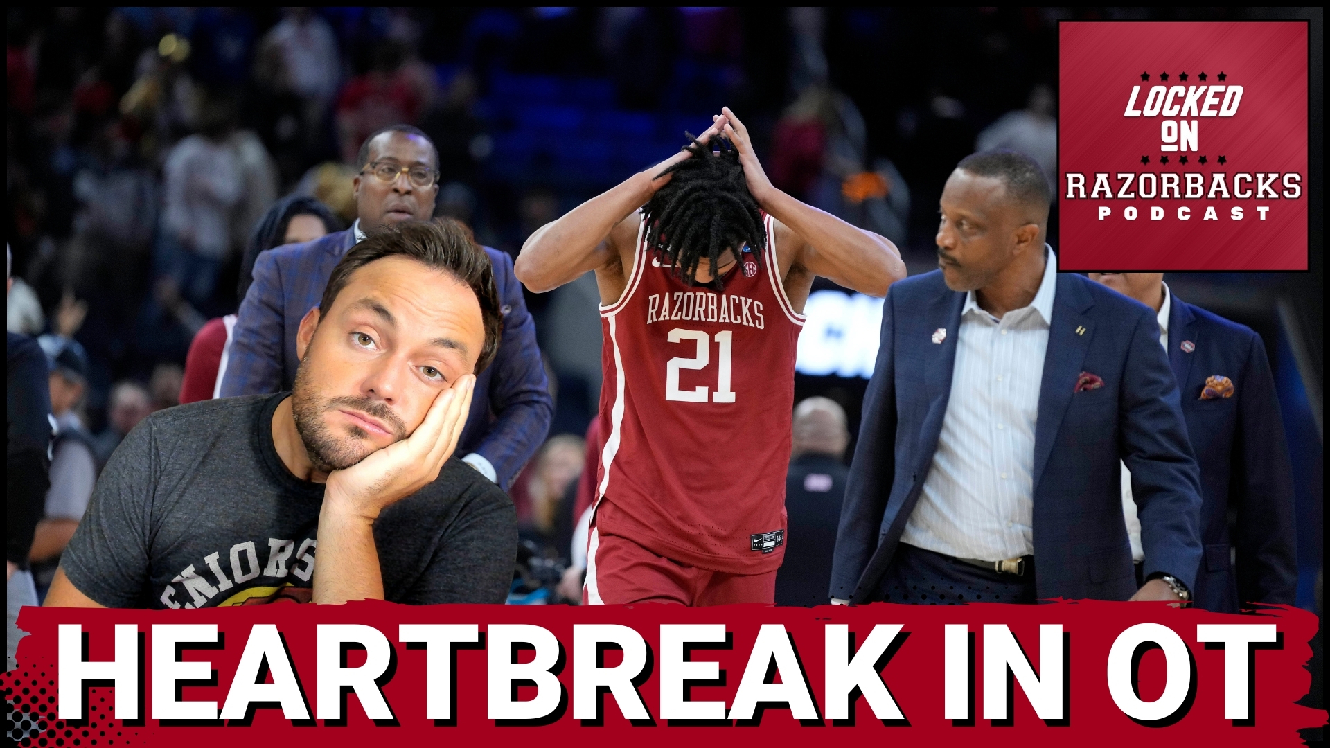 Arkansas Razorbacks' stunning collapse against Texas Tech in the NCAA basketball tournament Sweet 16 leaves fans in disbelief.