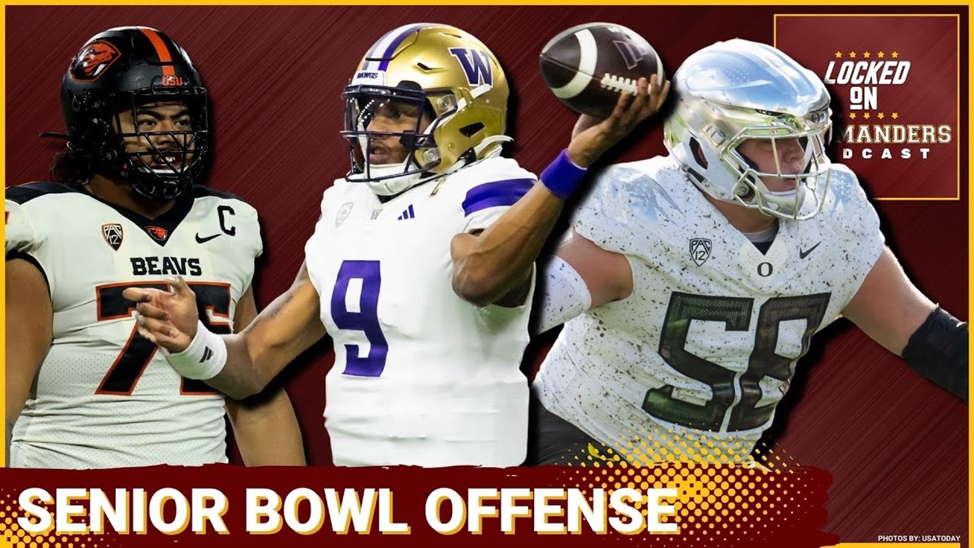 Our first look at the offensive players the Washington Commanders will be scouting at the 2024 Reese's Senior Bowl next week.