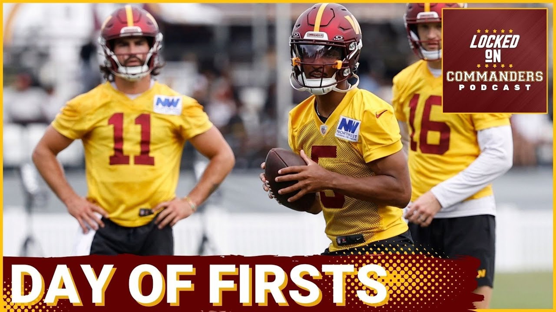 Washington Commanders quarterback Jayden Daniels threw his first interception of training camp on Friday, and also scored his first rushing touchdown.