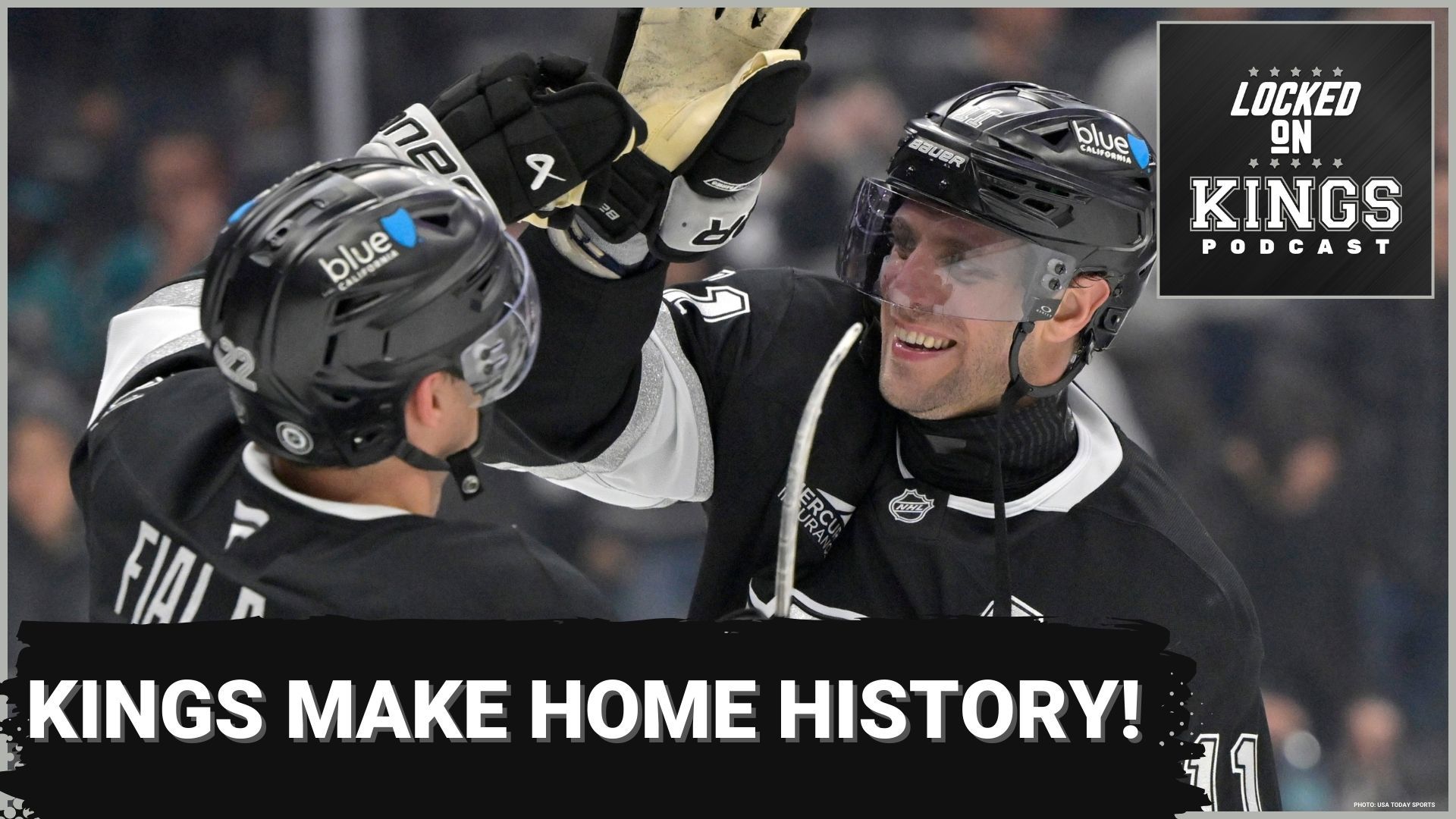 The Kings won their franchise record 27th home game of the season blasing the Sharks 8-1.