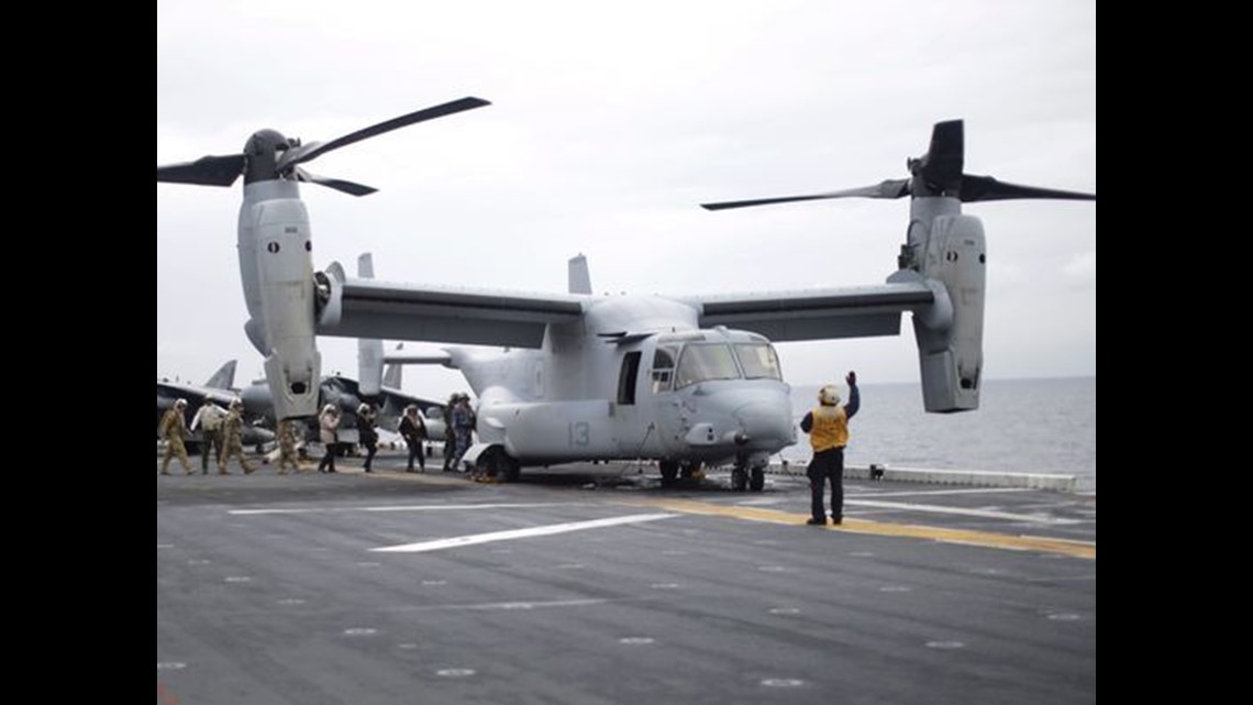 Debris from MV22 Osprey aircraft crash located