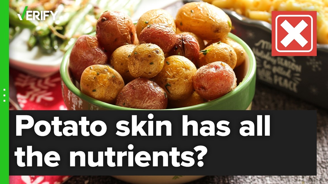 No, the vitamins and nutrients in potatoes and apples aren’t all in the skin