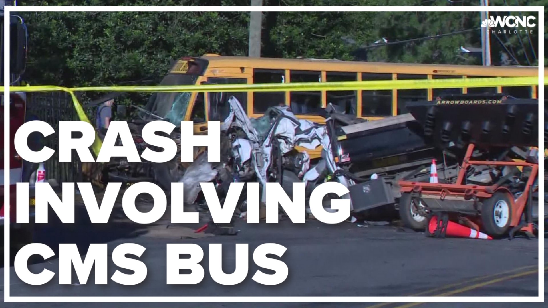 More than a dozen Charlotte-Mecklenburg Schools students were taken to the hospital after a school bus was involved in a head-on crash in south Charlotte Wednesday.