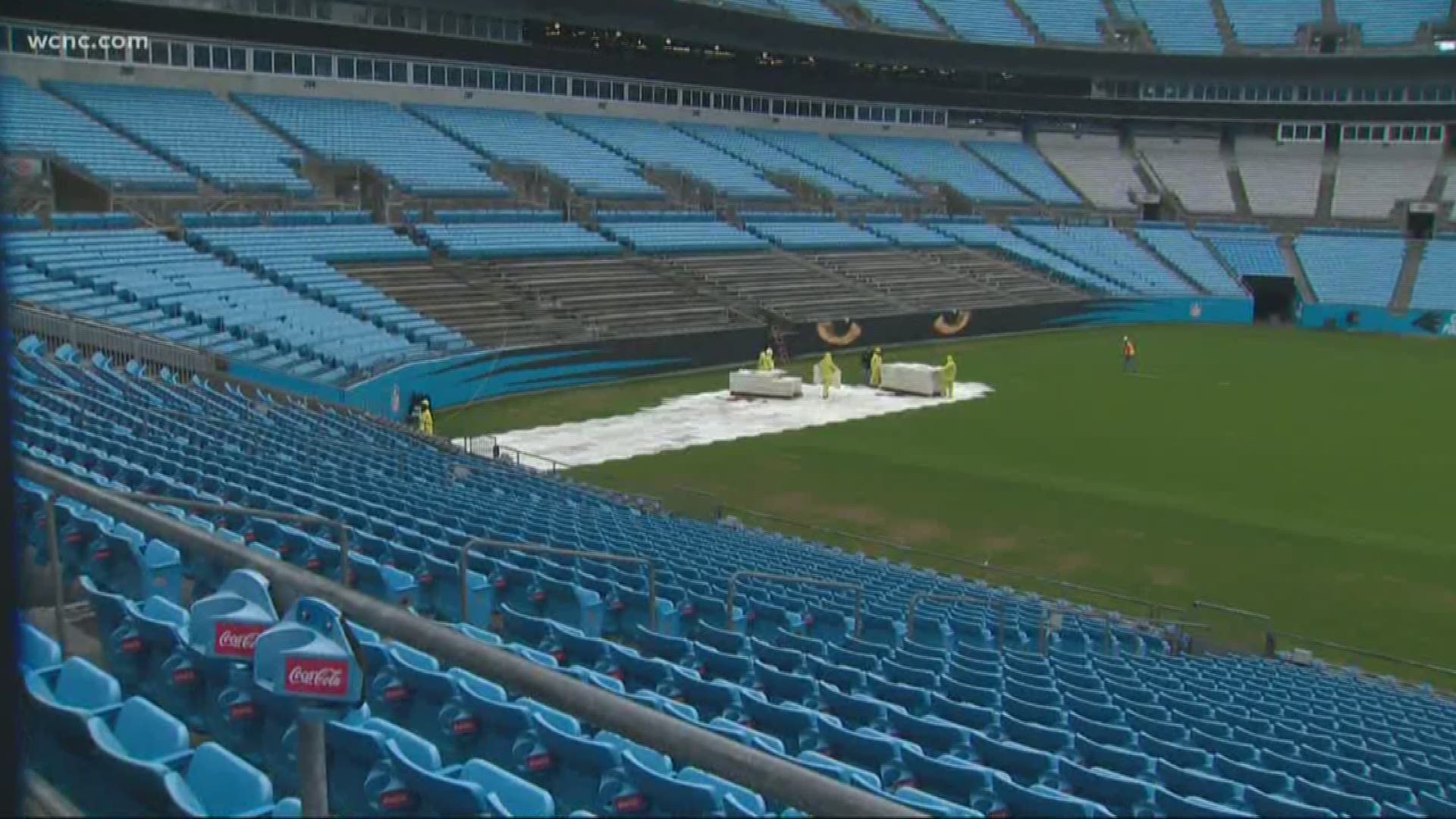 A little less than 900 seats will be removed to make room for field-level bunker suites in the west endzone at Bank of America Stadium.