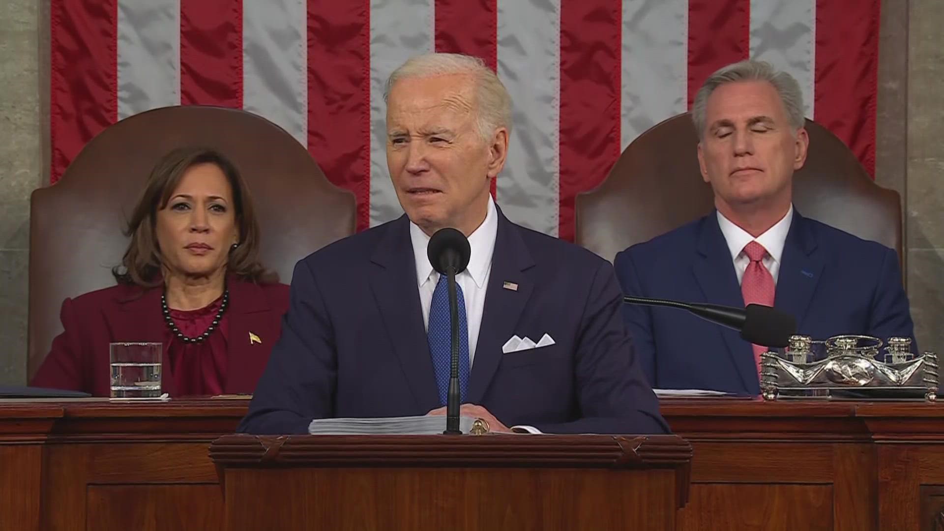 President Biden exhorted Republicans in his State of the Union address to work with him to “finish the job” of rebuilding the economy and uniting the nation.