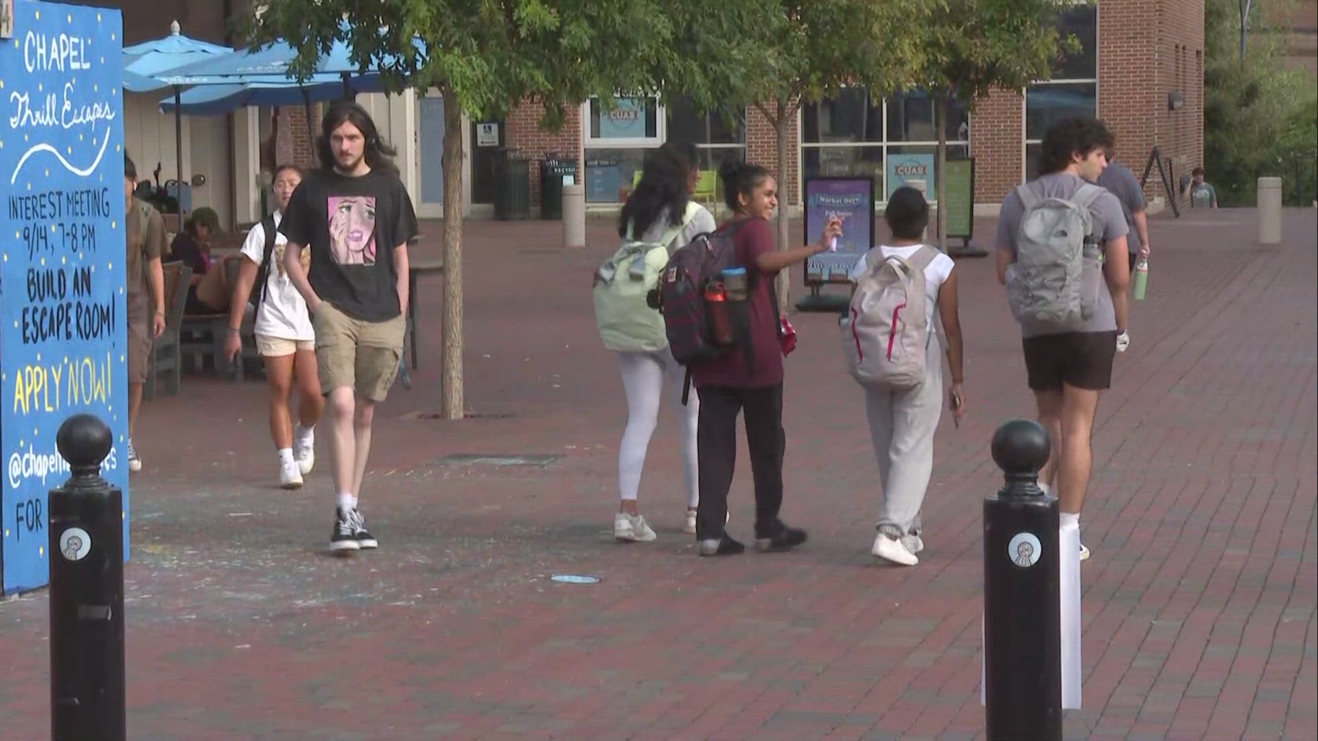 UNC police arrested a man they say pulled a gun on a bagel shop employee.