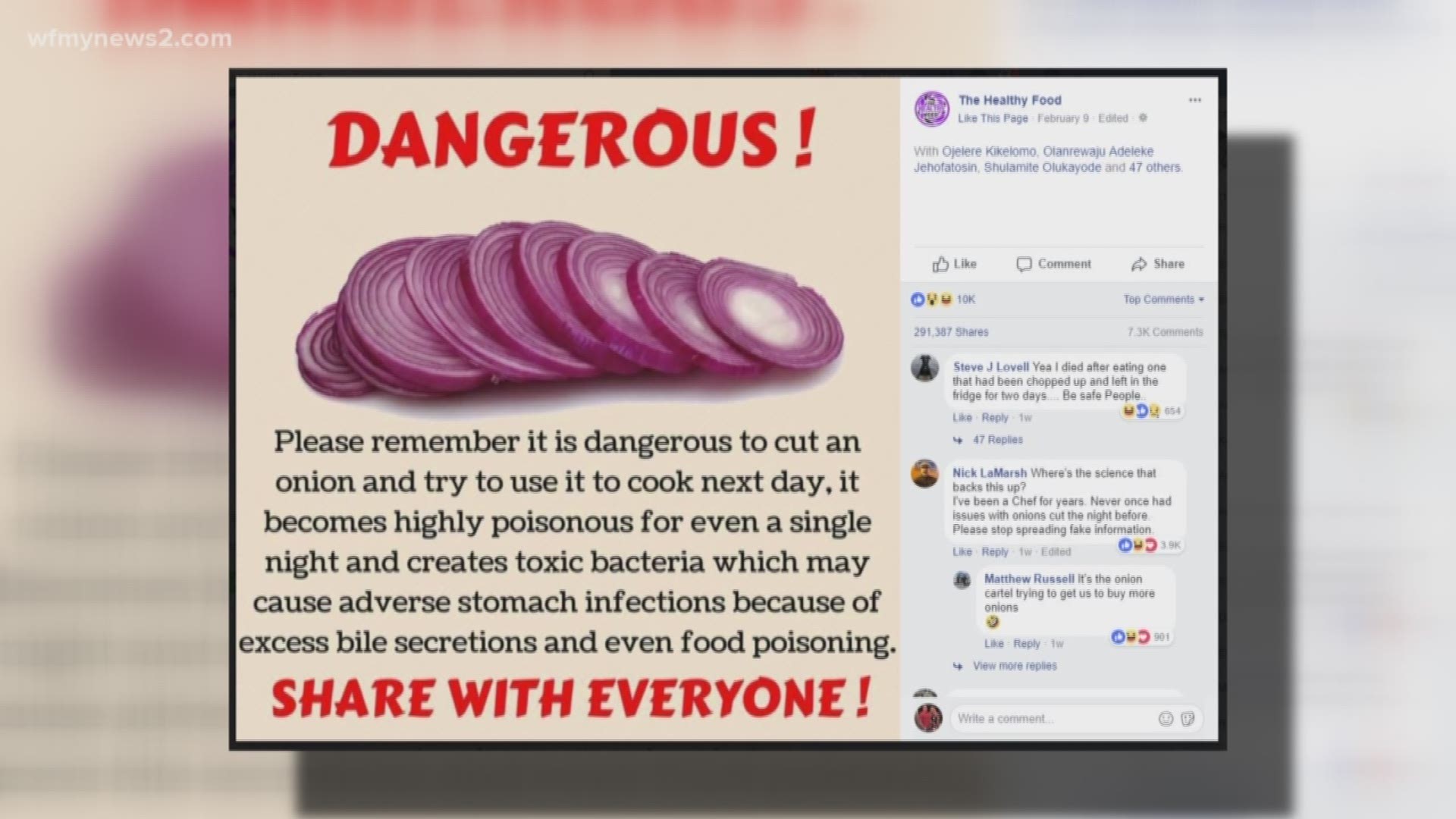 Pre-cut onions are not dangerous - Full Fact