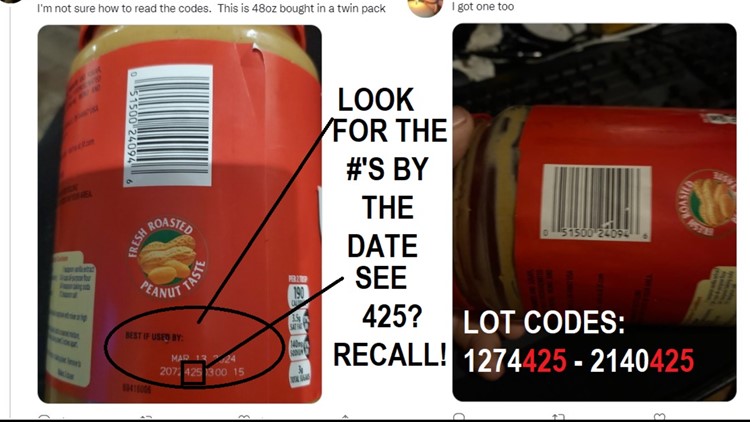 JIF Recall: Where to look to see if your jar is included