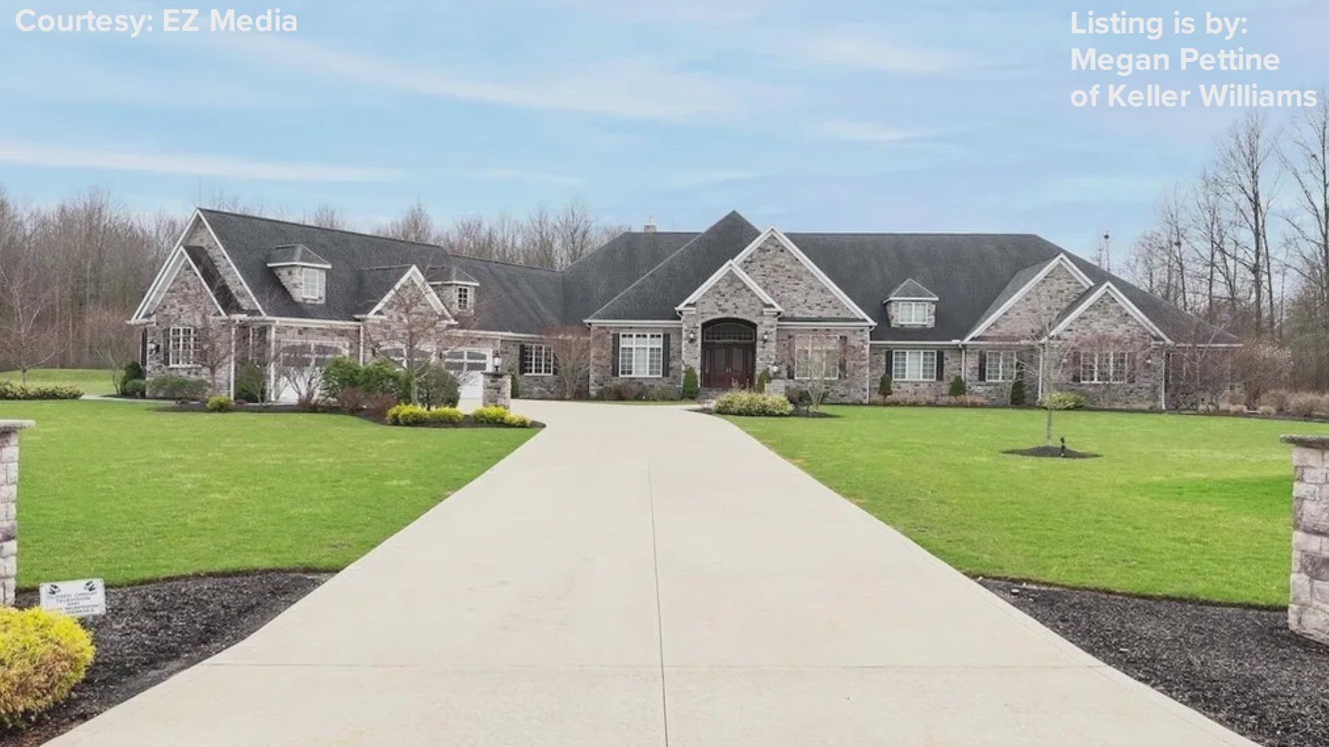 The home, which is 13,800 square feet, is listed by Megan Pettine of Keller Williams for $3.3 million across 2.132 acres of land.
