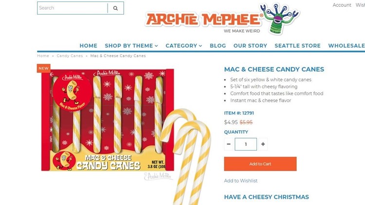 Mac and cheese candy canes are now a thing