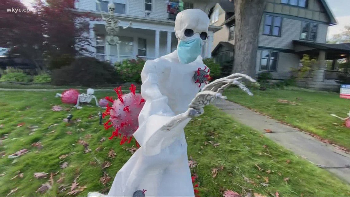 Cleveland House Wins Halloween With Epic Skeleton Decorations 13newsnow Com Cleveland House Wins Halloween With Epic Skeleton Decorations 13newsnow Com