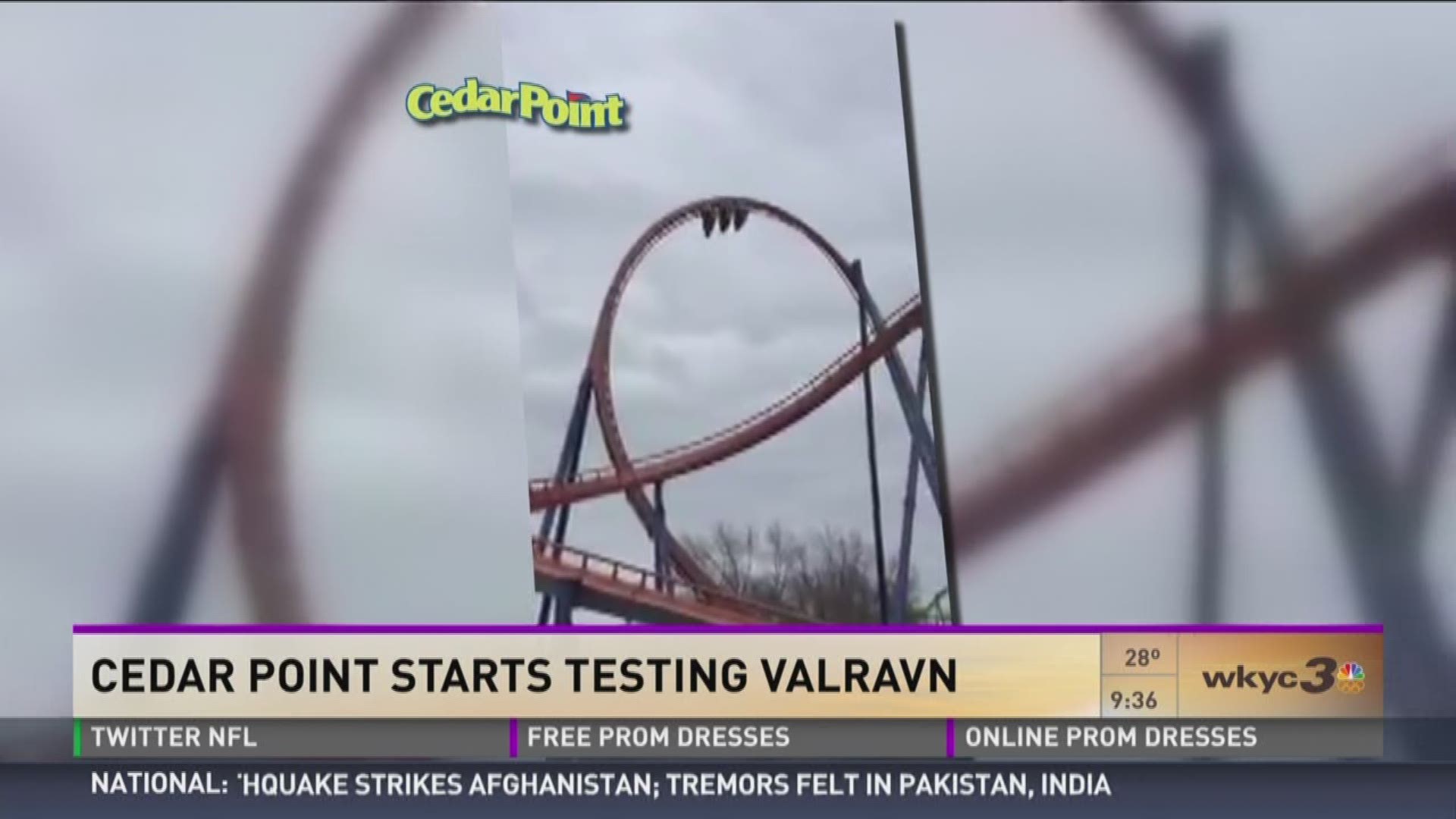 April 10, 2016: Cedar Point released video of their new Valravn roller coaster in action.