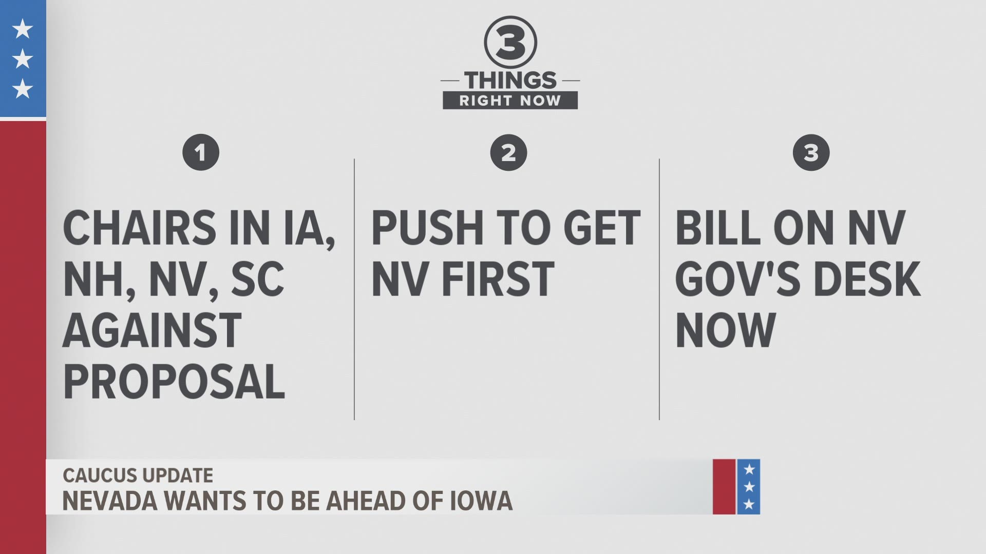 The move comes as a bill that would push Nevada up from from the third-in-line caucus state to the first-in-the-nation primary sits in waiting.